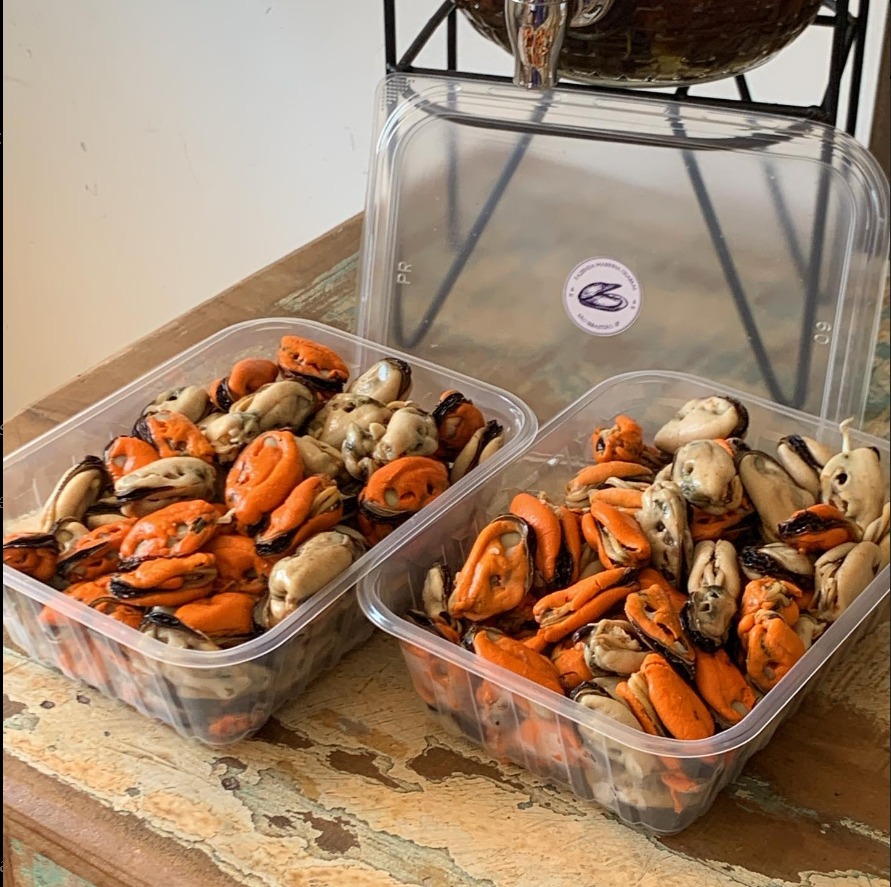 Mexilhão limpo desconchado, produto premium da Fazenda Marinha da Cigarras